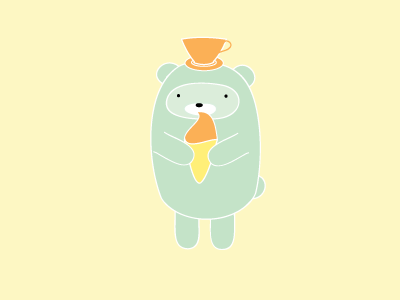 Ice Cream Cup Bear animal bear ice cream pastel tea cup teddy
