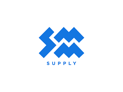 SMM Supply - Logo Design blue clean illustrator logotype media site social solid supply
