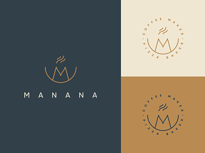 Manana - Logo Design baker bar cafe clean coffee logotype menu old school pizza vapour vintage