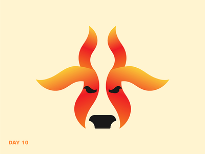 Daily Logo Challenge #10 bull fire flame logo