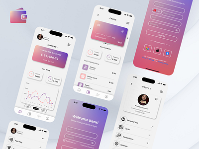 Wallet - Mobile App app branding design graphic design illustration logo typography ui ux vector