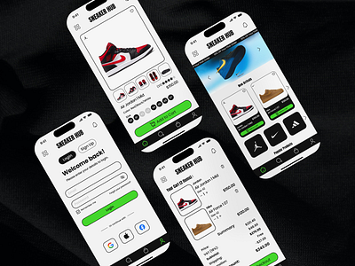 Sneaker Hub - Mobile App app branding design graphic design illustration logo typography ui ux vector