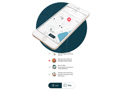 Bhromon App - Map options app buttons list location map restaurants route shared tourist app travel ui ux