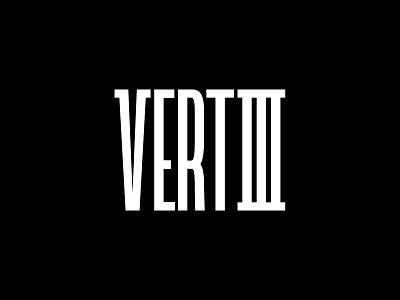 DJ VERTIII Logo branding custom lettering custom type dj fear of heights high identity logo minimal musician numerals producer roman numerals sanserif tall text typography vertigo vertiii wordmark