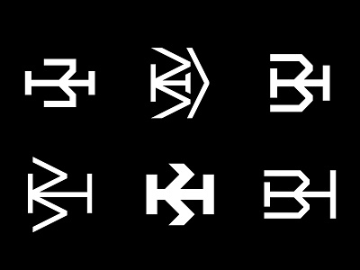 BH Monogram (Initial Exploration 2) b ben ben hodges bh brand brand design branding custom h icon lettering logo logotype mark minimal monogram monogram logo typography wordmark