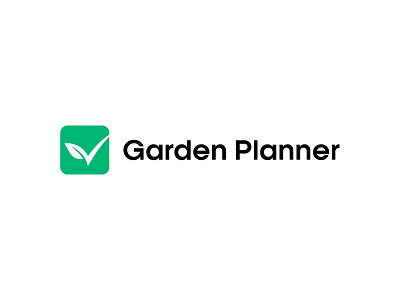 Garden Planner brand branding check checkmark complete garden gardening green icon leaf logo management planner plant planting plants symbol task task manager tick