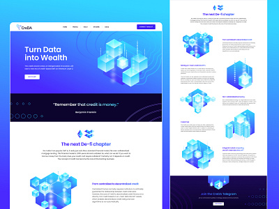 CreDA Landing Page Concept blockchain branding clean creda credit system crypto desktop financial freedom full page homepage landing landing page minting nft ui ux wealth whitepaper whitespace