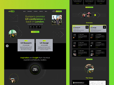 UX Live Conference Landing Page buy tickets conference event landing landing page microsite presentation remote schedule techcircus ticket booking ui user experience ux web web design web marketing web page webside design website