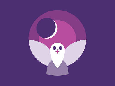 Luna Flutter Logo benkokolas bird graphic design kokolas logo design mark moon purpleandpink