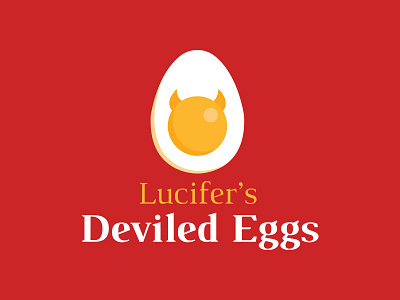 Lucifer's Deviled Eggs demon devil deviledeggs eggs evil graphicdesign horns illustrator logo lucifer satan yolk