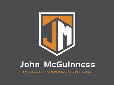 John McGuinness Logo architect ben jm letterform monogram builder contractor crest industry john kokolas logo managment mcguinness project