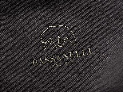 Bassanelli bear branding clothing cotton thread fashion gold thread logo luxury mockup one line logo strength