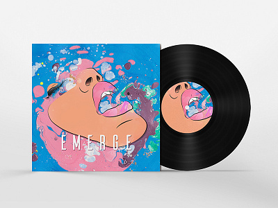 Emerge Album Cover album artwork band colourful cover emerge explosion marbling mockup vinyl