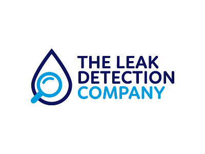 The Leak Detection Company Logo branding company detection droplet icon identity inspector leak logo magnifying glass water water drop