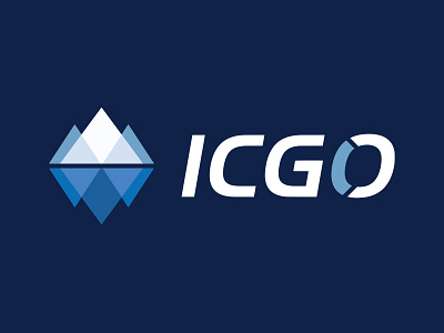 ICGO Blockchain Logo bitcoin blockchain branding cryptocurrency freeze ice iceberg icgo icy identity logo reflection