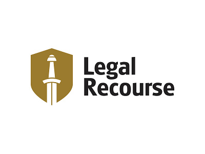 Legal Recourse Logo attack branding defence judge law lawyer legal logo protect recourse shield sword