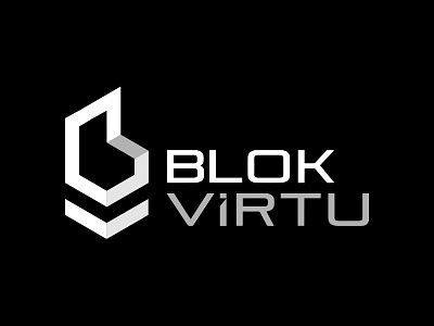 BlokVirtu Logo blokvirtu branding bv digital futuristic logo minimal monogram software startup virtual reality vr