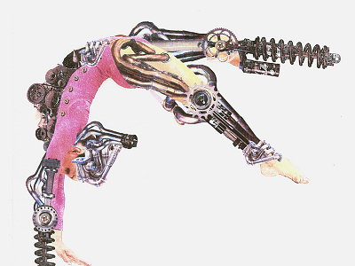 Gymnastics Robot android collage cyborg gymnastics machine metal olympics robot runner sport surreal transhumanism