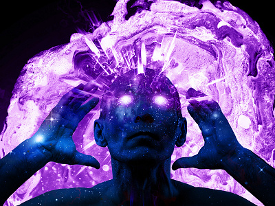 Remote Viewer clairvoyant galaxy god mind reading mindblow photomanipulation photoshop purple remote viewing space superpower surreal