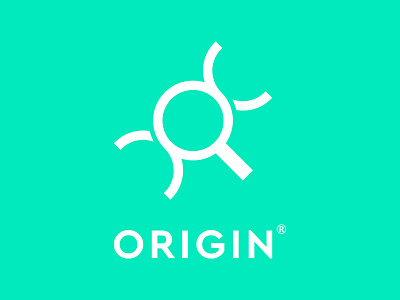 ORIGIN (Genetic test logo) ancestry branding dna genetic helix icon logo magnifying glass medical origin science search