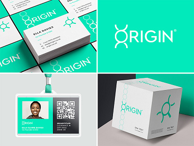 ORIGIN [branding concept overview] 2d ancestry branding dna genetic helix logo magnifying glass medical origin science search