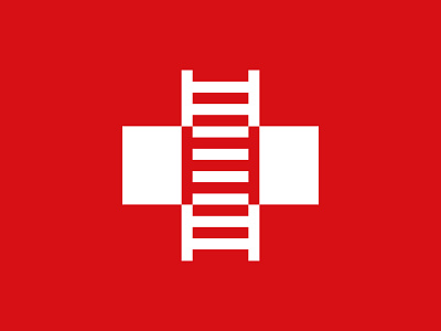 Ladder + Medical Cross cross doctor health healthcare hospital icon ladder logo medical medicine negative space recovery