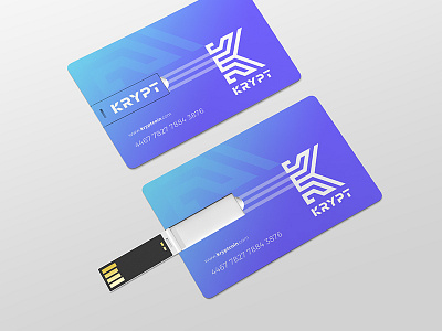 Krypt (USB wallet logo) bitcoin brand crypto cryptocurrency currency decentralised futuristic gradient krypt logo modern wallet