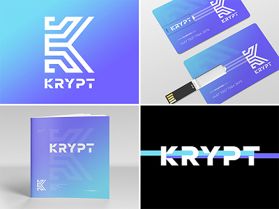 Krypt (Branding overview) bitcoin brand crypto cryptocurrency currency decentralised futuristic gradient krypt logo modern wallet