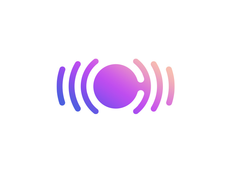 ChromaNota (vibration, C monogram & eye) pulse vibration symbol wave sound monogram logo icon gradient eye c audio