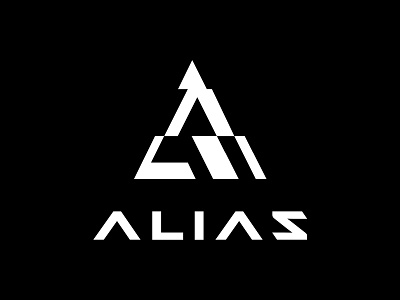 DJ Alias Logo alias branding custom type dj glitch lettering logo minimal monogram producer triangle typography