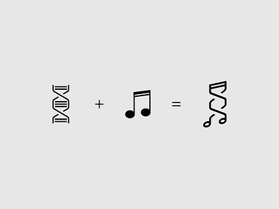 Twisting Music [unused concept 1] dna evolution formula helix logo logodesign minimal music musictheory notation quaver twist twisting
