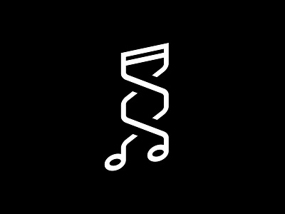 Twisting Music [unused concept 1] audio design dna evolution helix logo logodesign mark minimal music musictheory notation note quaver record label sound twist twisting