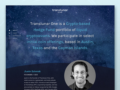 Translunar One Website blockchain blue cryptocurrency dark ethereum navigation responsive ui ux web web design website