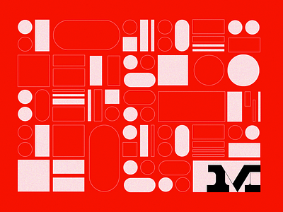 MADE brand exploration abstract brand illustration lettering m midcentury pattern red shapes simple typography vintage