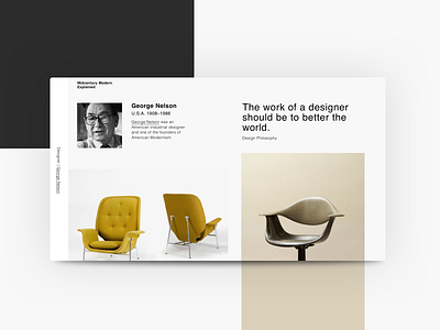 New project: Midcentury Modern Explained clean design desktop furniture midentury modern typography ui ux web website