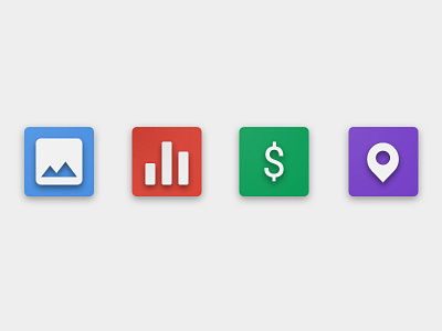 Some icons cash flat icons location photo poll shadow