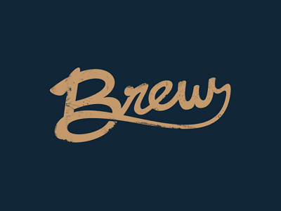 Brew brew hand lettering logotype script