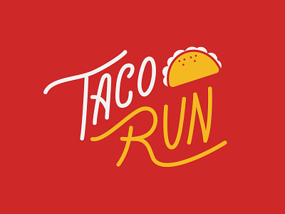 Taco Run lettering run taco type