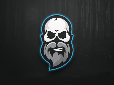 Bearded Skull Logo beard branding dead esports logo lumberjacks skull sports undead