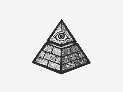 The All Seeing Eye all black eye illustration ink pyramid seeing tattoo