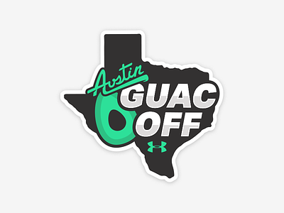 Austin Guac Off! armour austin avocado guacamole illustration logo office sticker stickermule texas under