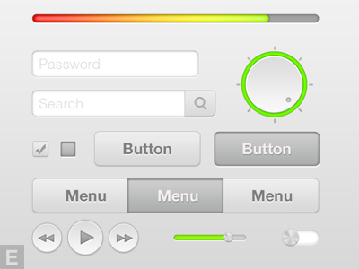 GUI Kit button interface kit menu search slider ui user ux