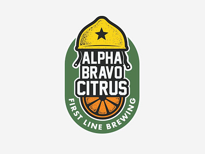 Alpha Bravo Citrus army beer beer branding branding craftbeer helmet lemon orange