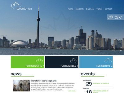 Toronto Website First Pass design interface toronto ui ux web