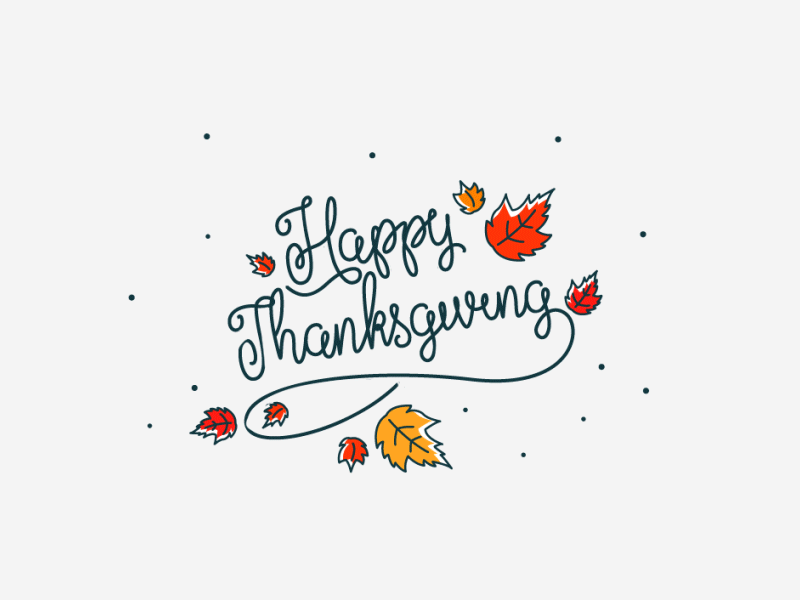 Happy Thanksgiving! animation flat gif illustration leafs motion thanksgiving turkey wind