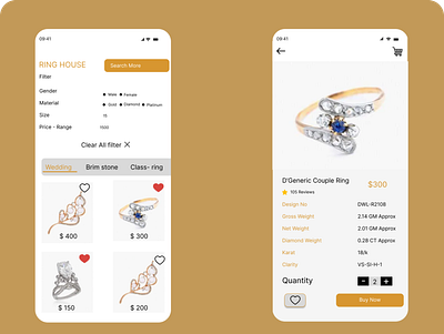 Jewelry Store Mobile Application app design branding figma graphic design logo motion graphics ui ux web deesign website website design