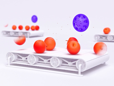 Koniku 2.0: Detection Visuals 3d 3d animation apples chip conveyor detection food food illustration konikore koniku neron neuroscience receptors sense smell taste technology