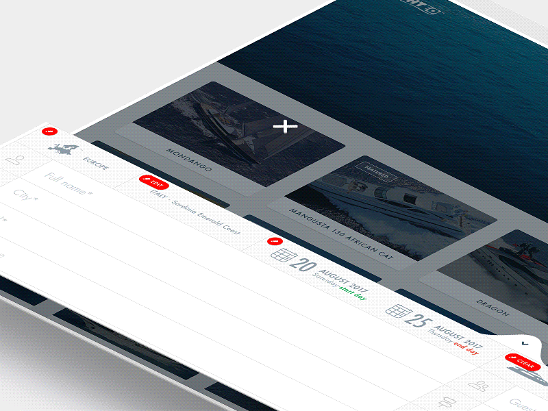 Yachteo — Teaser chartering concept fiftyseven interactive luxury product profile ui ux web yacht