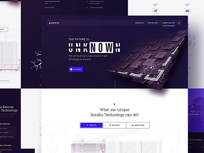 Koniku® — Home Page concept design direction neuron sitemap ui ux vector website wireframes