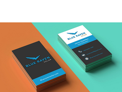 Blue Raven Solar Vertical Business Cards